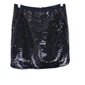 NWT J. Crew Sequin Mini Skirt Pockets Indigo Navy Size 00 NEW